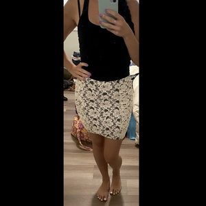 Cream and Black Forever 21 Lace Skirt Size Small